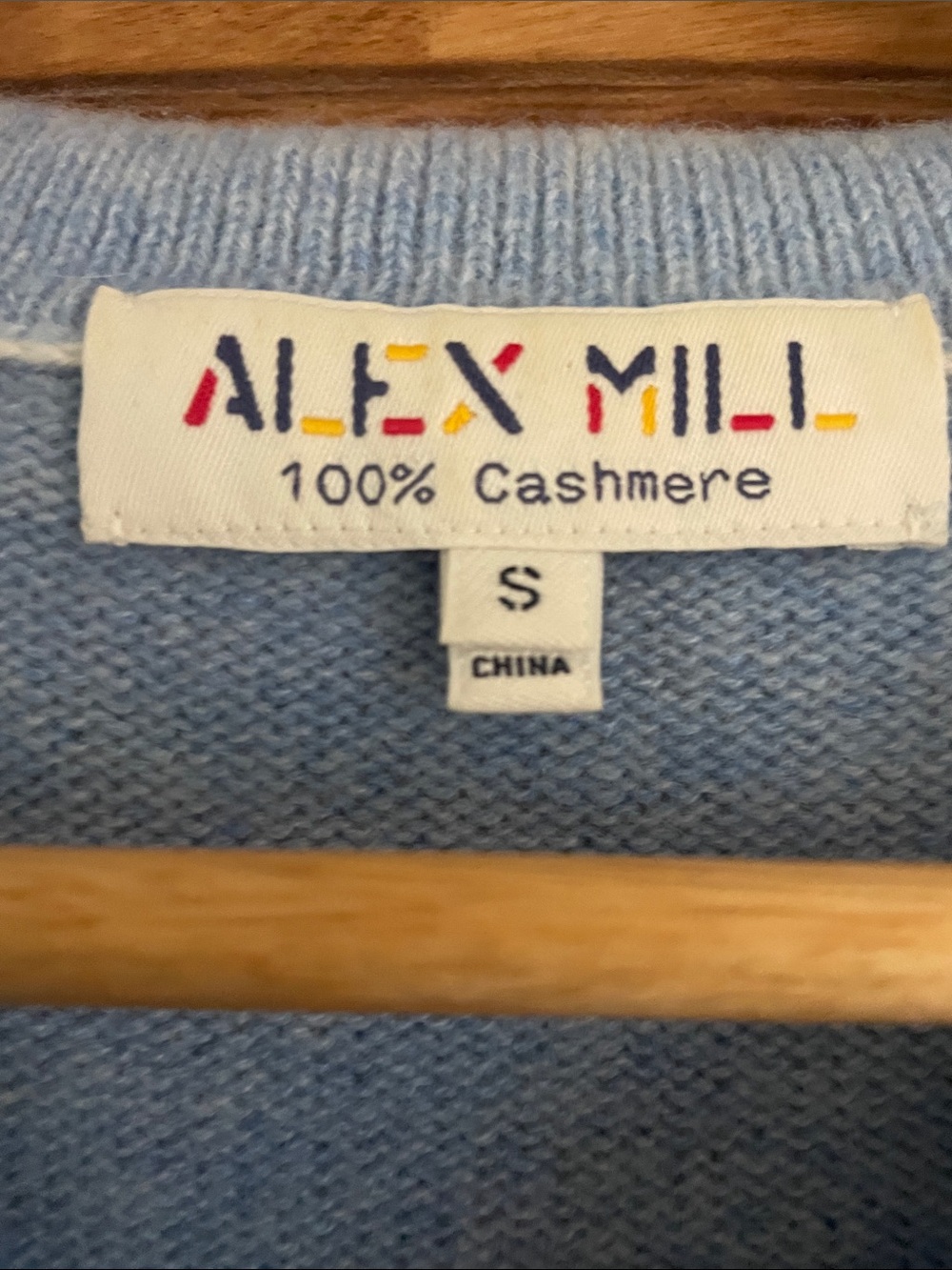 Alex Mill Alice cashmere polo sweater size small light blue - Picture 2 of 6